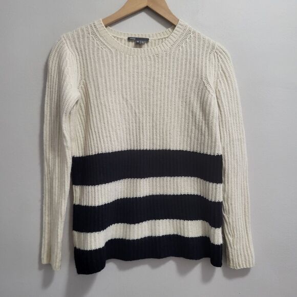 Vince Wool Cashmere Knit Minimalist Quiet Luxury Striped Sweater Size XS - Picture 1 of 7